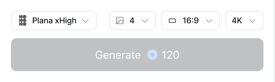 Set every generation option right above Generate
